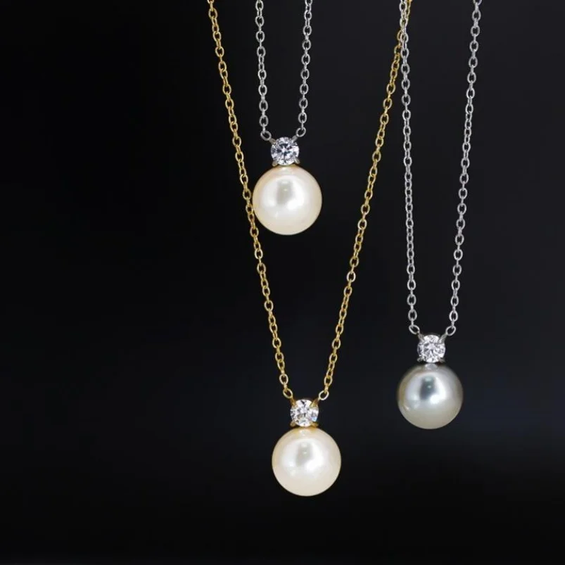 Lincy 18K Gold Plated Pearl Zirconia Necklace for Women