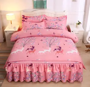 The Latest Modern Printed Bedding Set Skirt Print Is Suitable for the Bedroom.