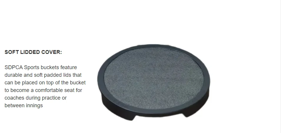 6 Gallon Ball Bucket with Thick Padded Seat for Game, Practice and Any ...