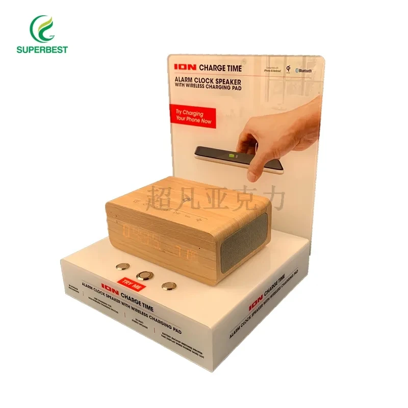 Audio Play Display Stand - Bluetooth Speaker Retail Demo