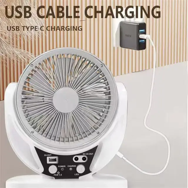 Cooling Rechargeable Standing Fan, Solar, 10W, Plastic - detail 6
