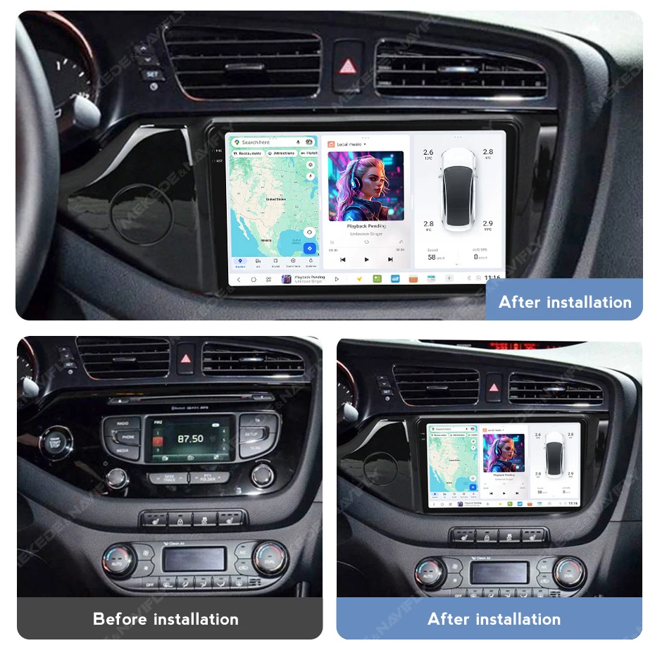 DUDUAUTO DUDU7 Car Stereo Android Auto Wireless Carplay Audio Player for Car for KIA CEED 2012-2016