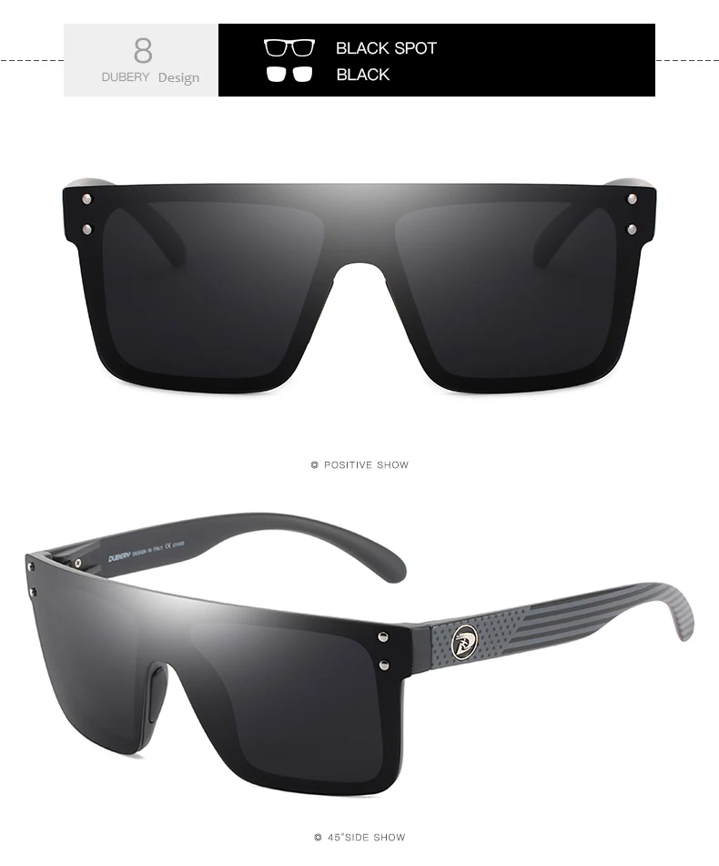 Dubery Aaa Quality Polarized Sunglasses Men 2022 Rimless Big Frame