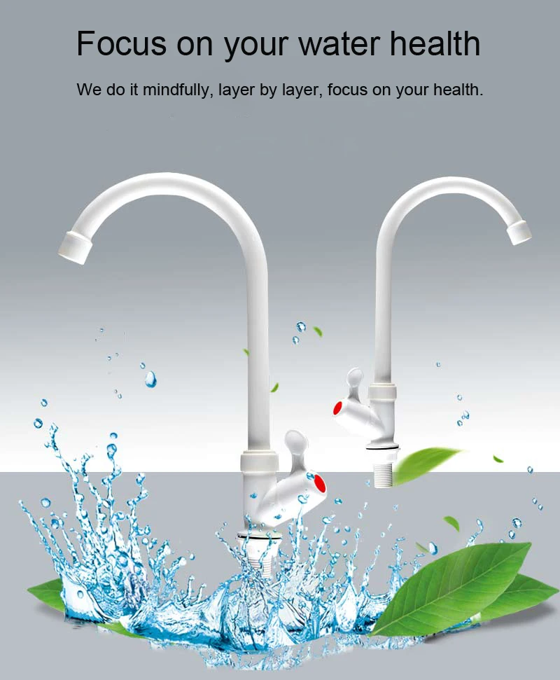LESSO Easy Installation Durable Sink Basin Tap White Pvc Quick Connect Washing Machine Bathroom Plastic Water Faucet