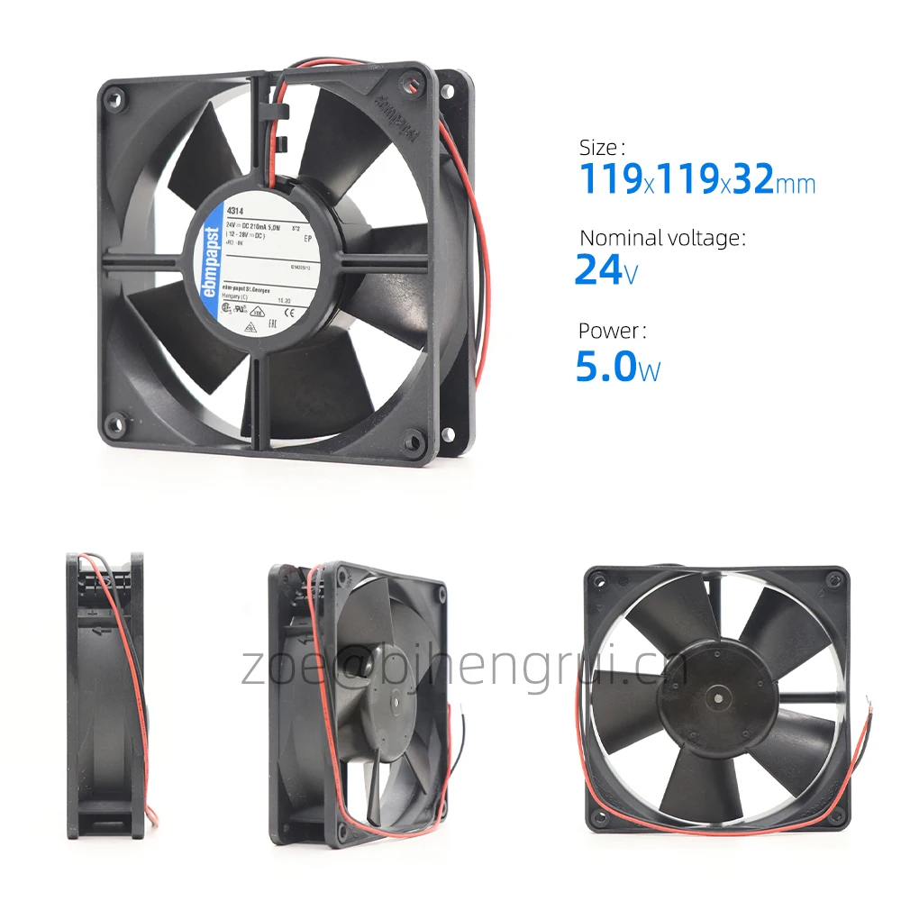 EBM PAPST 4314 Cooling Fan - 24V DC, 5W, 2800rpm, 120x120x32mm