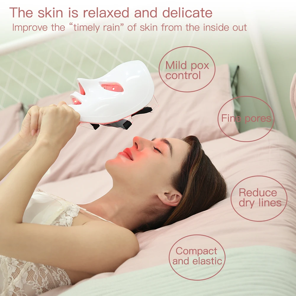 LED Face Mask Light Therapy 7 Color Skin Rejuvenation Therapy LED Photon Mask Light Facial Anti Aging Skin Tightening Wrinkles