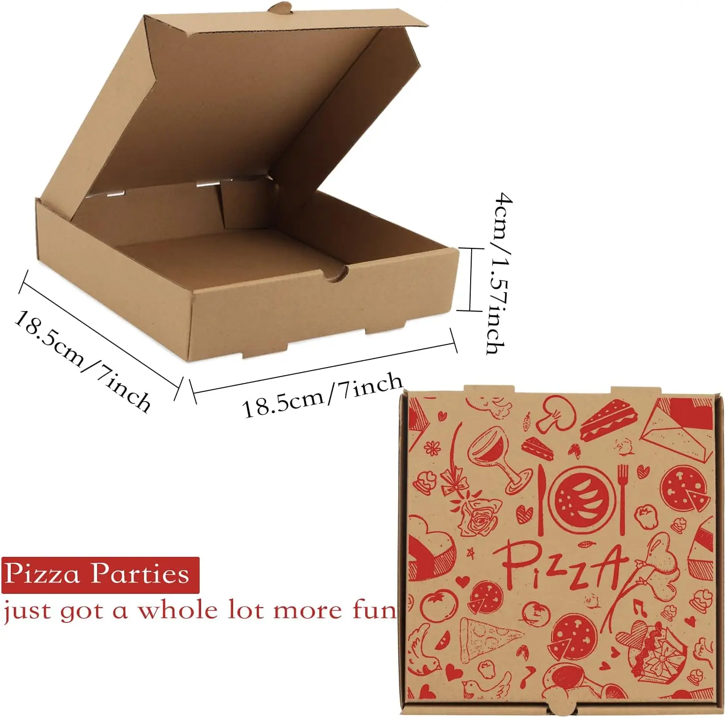 high quality custom logo kraft paper pizza box packaging custom printed pizza boxes hot sale pizza corrugated carton box