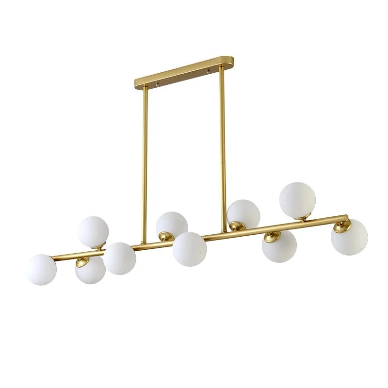 Modern Dining Room Ceiling Chandelier Suspension Horizontal Glass Balls Chandeliers Kitchen Hanging Lamp Office Front Desk Light