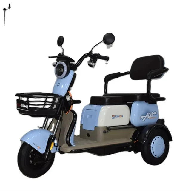 Factory Direct Powerful 800W Double-Row Leisure Tricycle without Canopy Electric trike 3 wheel tricycle