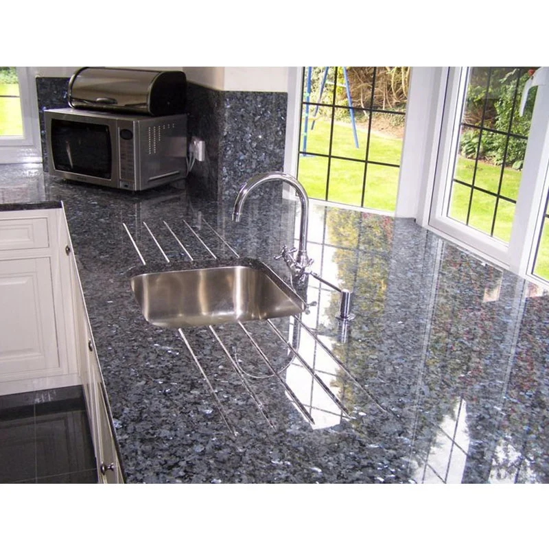 Oldindan tayyorlangan uy uchun tabiiy ko'k parda granit, oshxona stolboshi, vanna ustidagi stol, orolidagi stol uchun granit