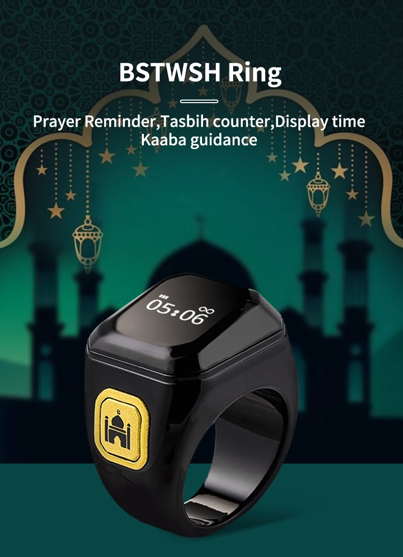 App Control Smart Tasbih Zikr Ring Muslim Plaster Metal Iqabla ...