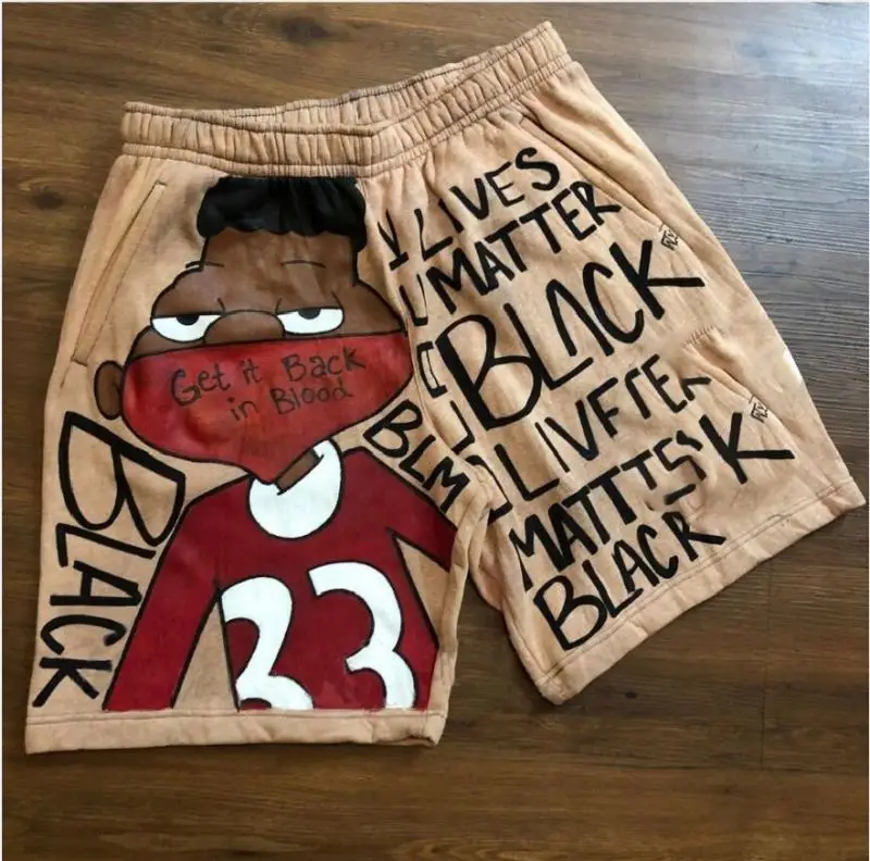 Hot Selling Short Pants Plus Size High Waist Drawstring Men's Shorts Cotton Cartoon Print Jogger Men Sweat Short gallery 3