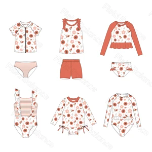 AD Girls Swimwear Children Eco Sleeveless Swimsuits Girls Beachwear Summer Kids One-piece Swim Costume for Toddler