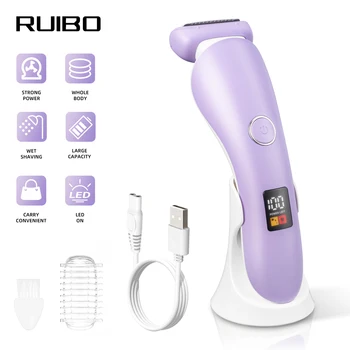 Bikini Trimmer for Women Electric Razors Pubic Hair Trimmer Women Waterproof Wet & Dry Use Personal Trimmer for Legs Underarm