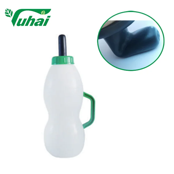 Calf Feeding Bottle with Handle, Calf Milk Bottle with Natural Rubber Nipple, Cattle Feeder