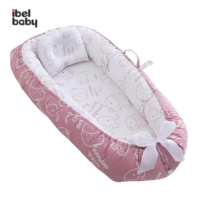 Wholesale Custom Baby Cot Bed Crib Luxury Portable Crib Baby Portable Lounger Cotton Baby Nest With Pillow For Newborn