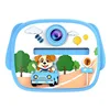 Cachorro azul al volante.