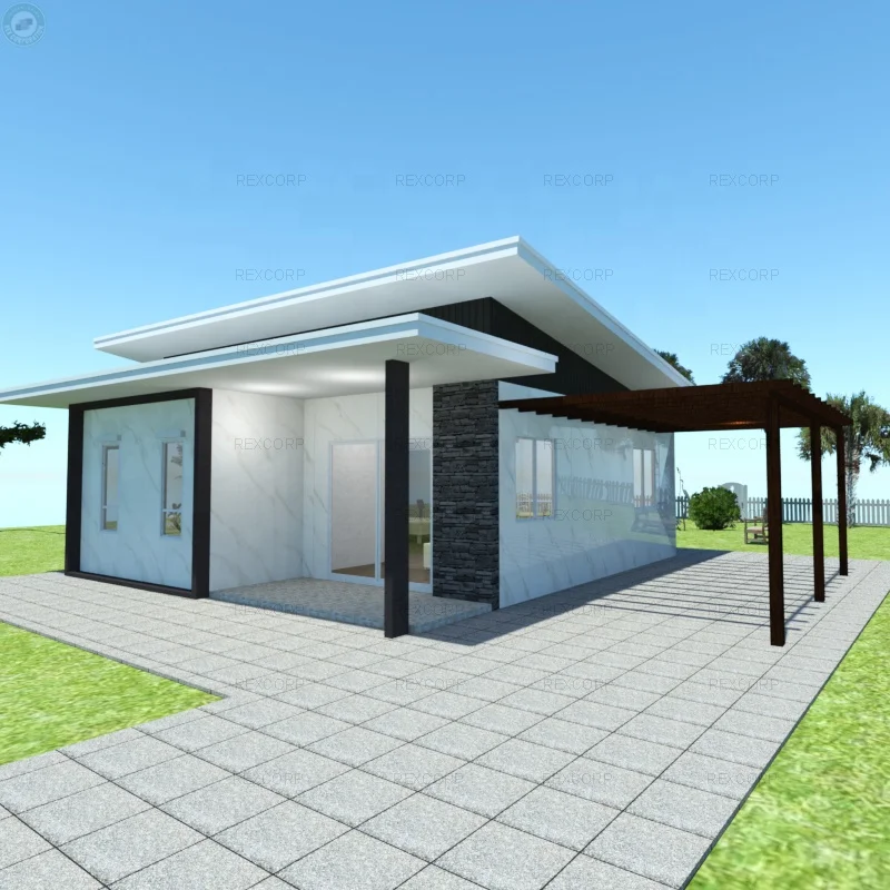 Modular Prefab Steel Structure House Hurricane Proof Prefab Houses Prefabricated Home with Car Porch
