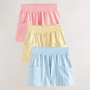 Custom Design Toddler Cotton Shorts Children Clothes Casual Vertical Striped Shorts