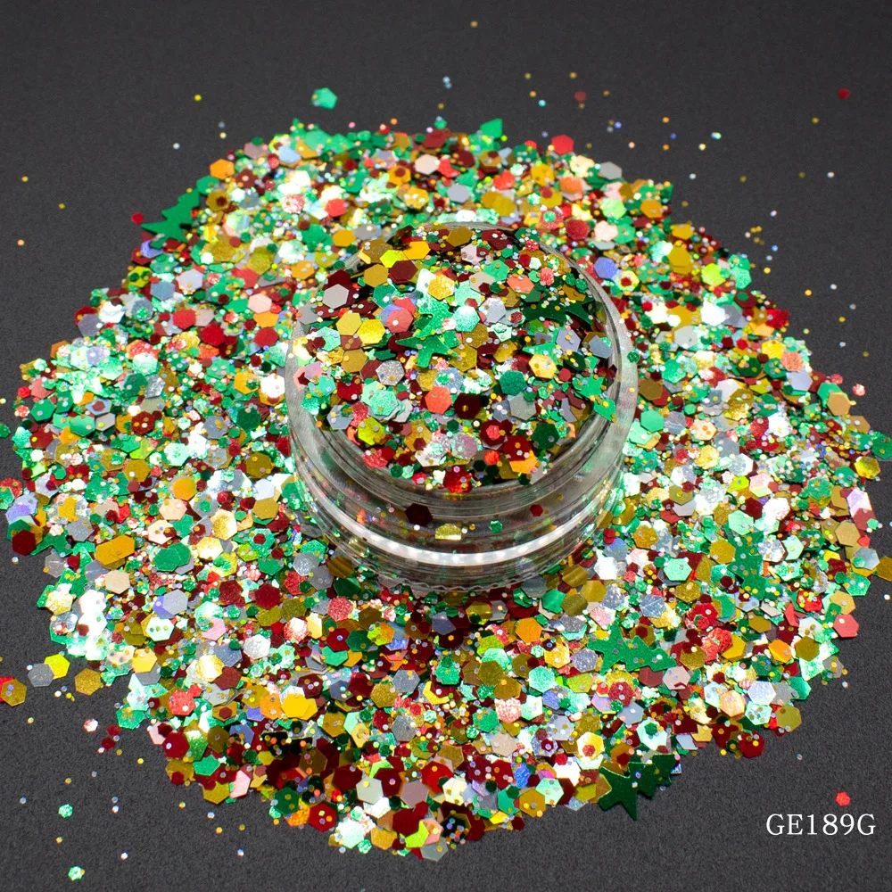 1 Color Laser Shiny Nail Art Holographic Sequins Glitter Manicure Diy Bulk 1kg Chunky Nail