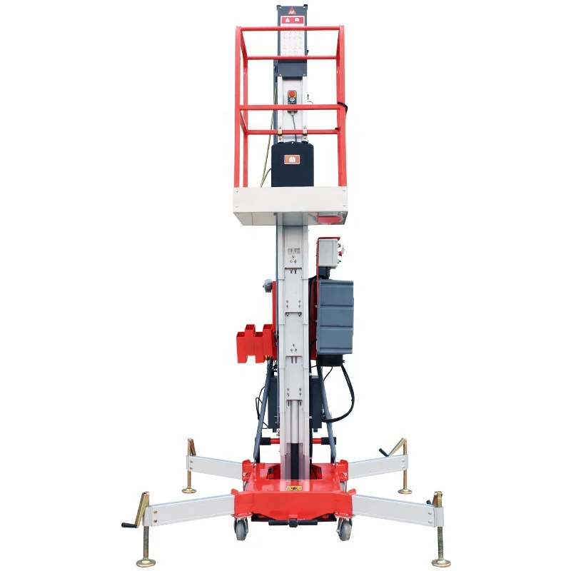 Customized Scaffolding Elevator Aerial Work Lift for Construction Ladder Lift Truck Work Platform Single and Double Mast Lift