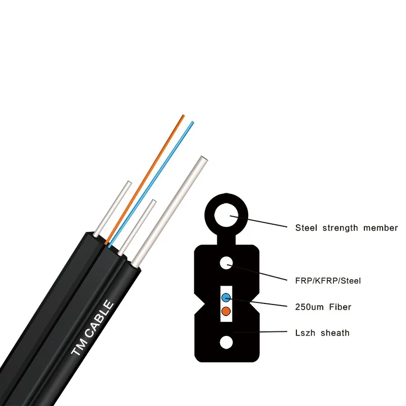 Factory Price 1 2 4 core Ftth Fiber Cable for Indoor Outdoor Use