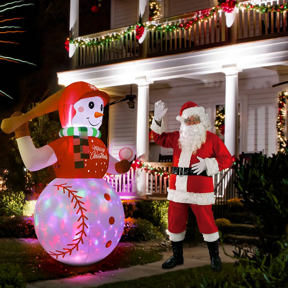 Ourwarm Navidad Lighting Inflat Snowman Baseball Blow Up Custom Outside ...