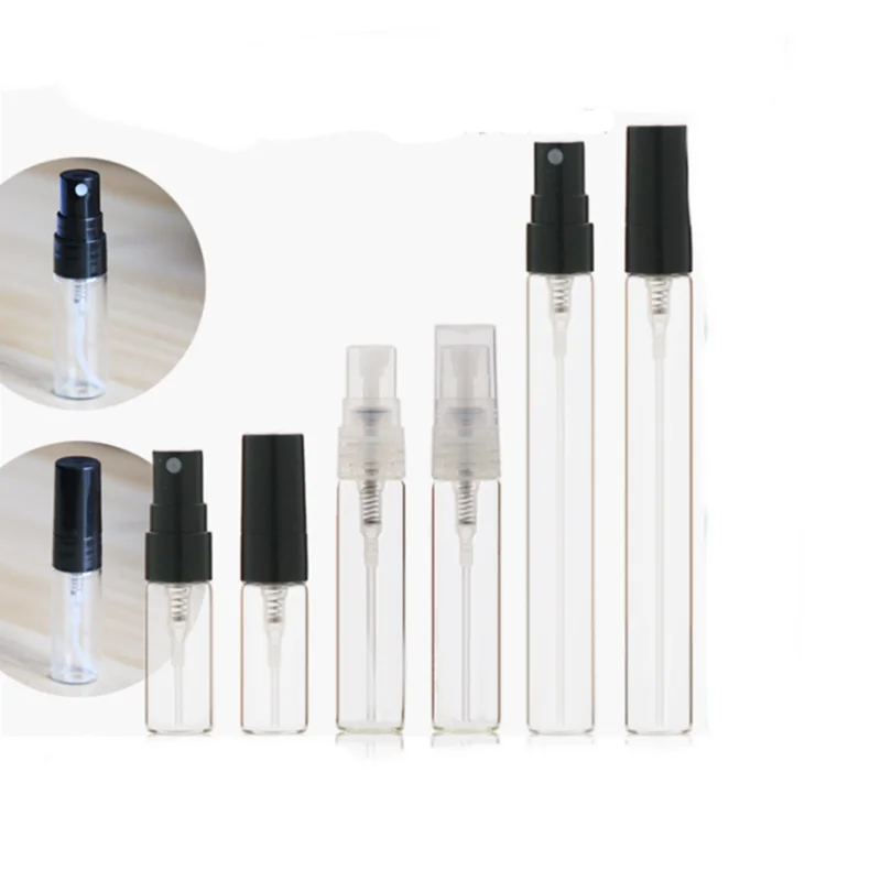 Portable Small Refillable Perfume Atomizer Spray Pump Glass Bottle 2ml 3ml 5ml 10ml Tube With Screw Cap