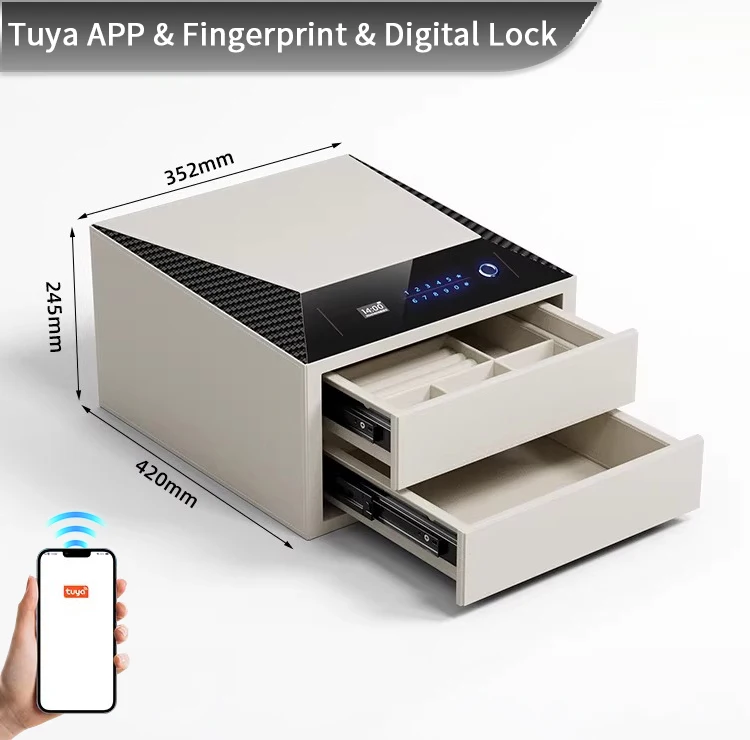 f2 1a ceqsafe smart premium jewelry box with fingerprint drawer electronic digital lock bedroom wardrobe safe-17