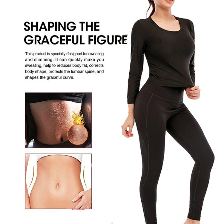 Sauna Shirt Sweat Suit Exercise Weight Loss Fitness T-shirt and Pants Sauna  Suit