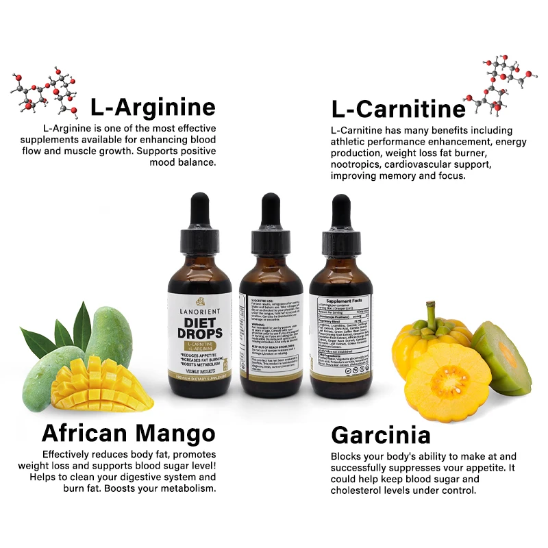 diet drops l carnitine l arginine Appetite Suppressant 2 Pack  Liquid Fat Burner with L-Carnitine & Green Tea  Metabolism Booster for Weight Loss  Daily Fast Absorption Supplement with Garcinia Cambogia  2 EuRho Vital L-Carnitin + L-Arginin
