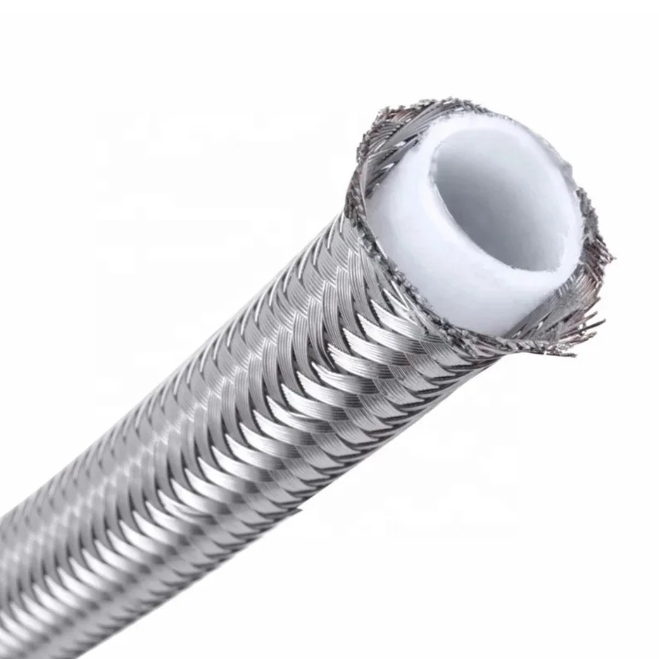 Заводская цена 1/8 дюйма 27 футов с нейлоновым покрытием 304 проволочный Плетеный тормозной шланг из нержавеющей стали ptfe an3 для