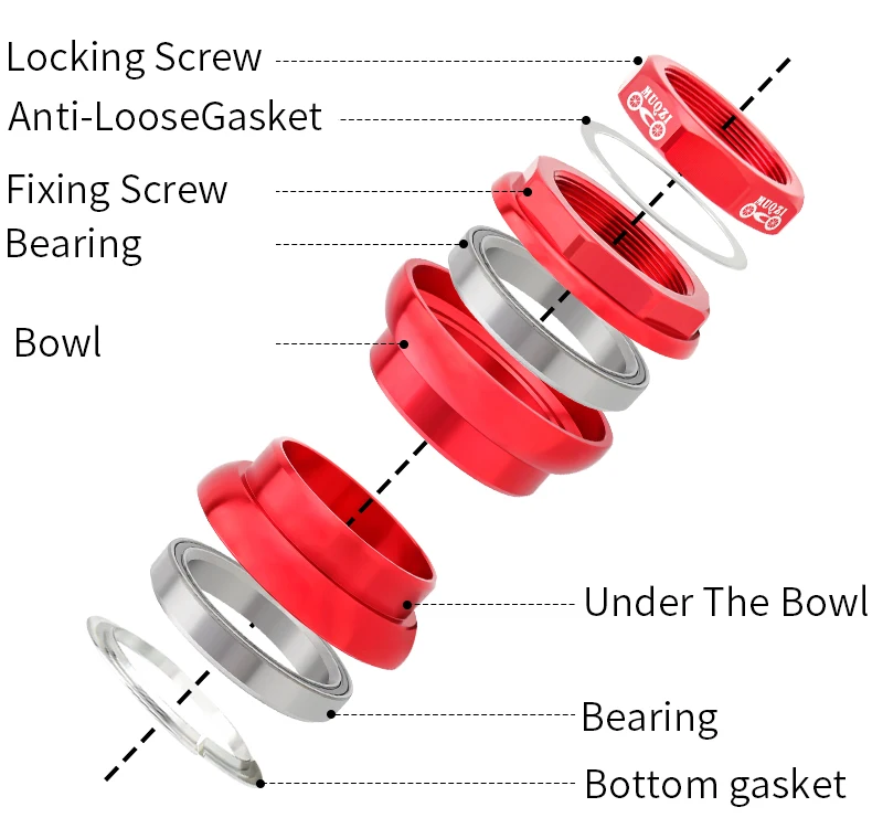 Muqzi Mtb Bicycle Headset 34mm Aluminum Alloy Bike Headset Front Fork