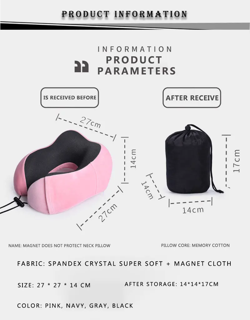 Car U Shaped Memory Foam Neck Pillows Soft Slow Rebound Space Travel Pillow Solid Neck Cervical Healthcare Bedding DropShipping