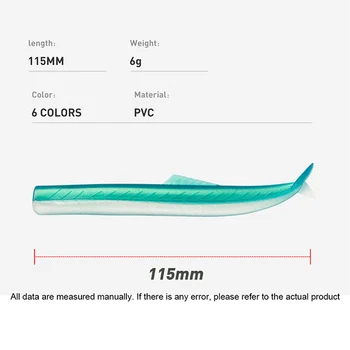 Cheery 115mm/6g Saltwater Fishing Gear Artificial Bait PVC Material Eel Fishing Lure Jig Head Hook Shad Bait Soft Plastic Lure – Soft Lure – view 3