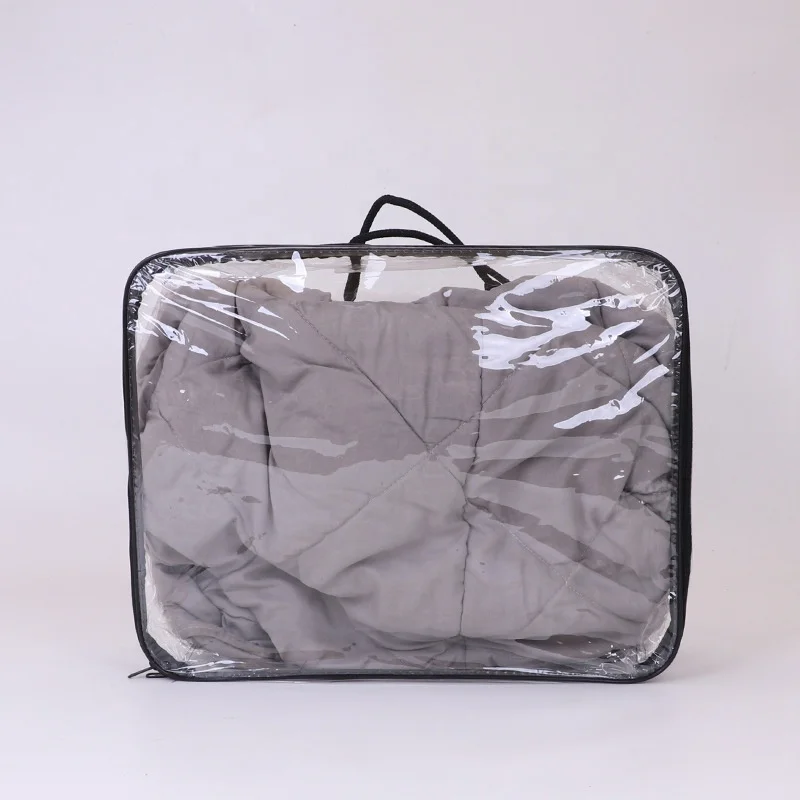 clear pvc plastic zipper bag quilt