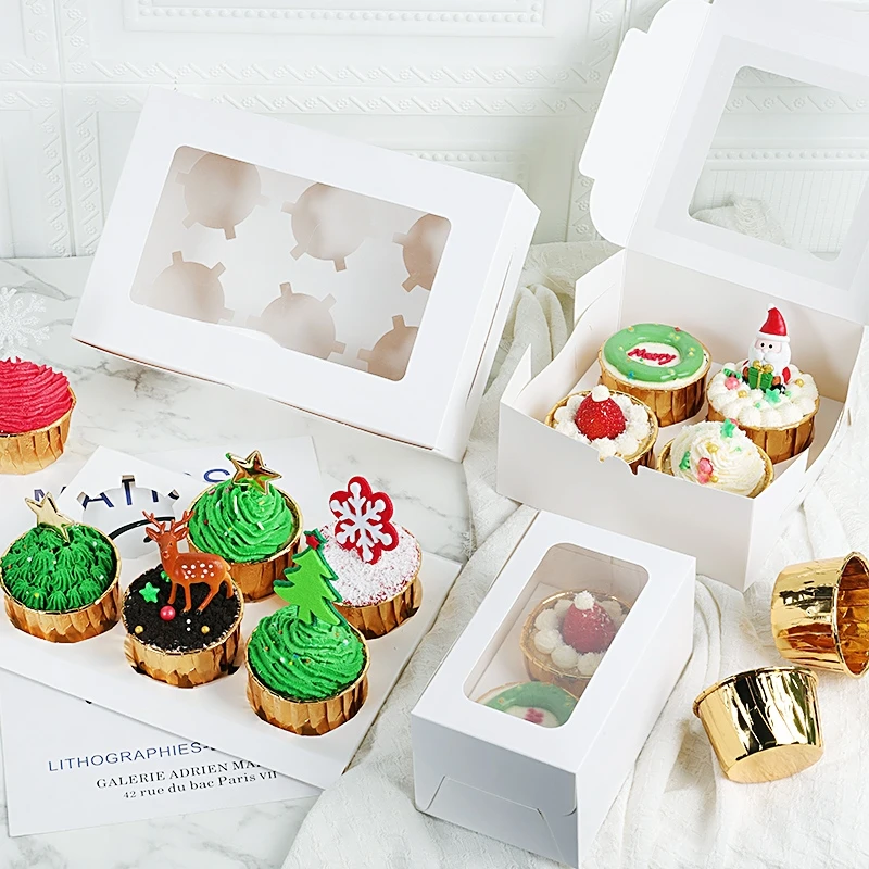 Recyclable Wholesale Wedding Birthday Cake Box Packaging Bento Transparent Clear Cake Paper Box Bakery Cake Box With Window