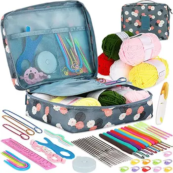 Exquisite DIY Crochet Hook Kit Various Wool Accessories Knitting Tool Set for Craft Supply Beginners