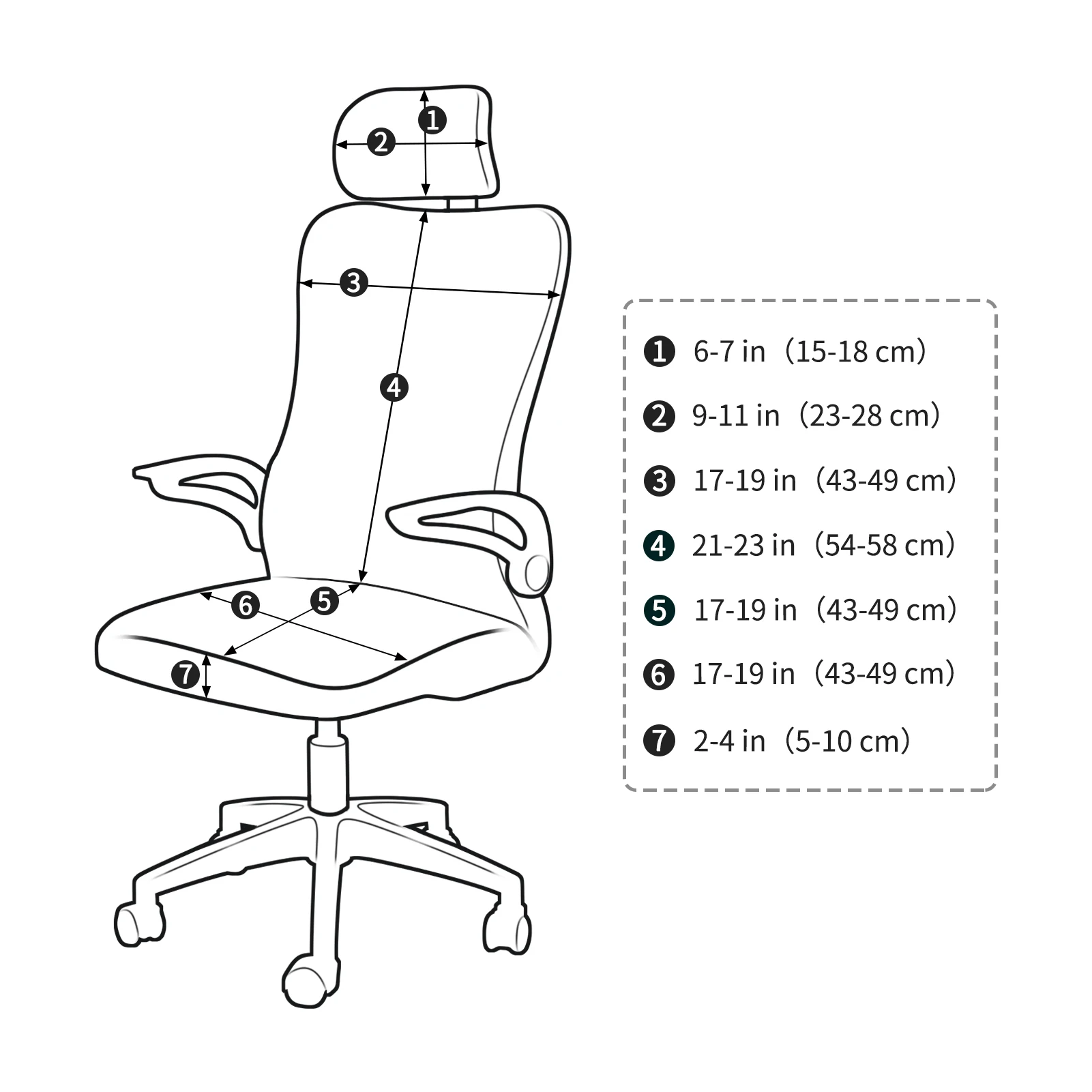 Forcheer Ergonomic Office Chair Cover Set With Headrest Cover Water Repellent Managerial Chair Cover for Office Executive Chair