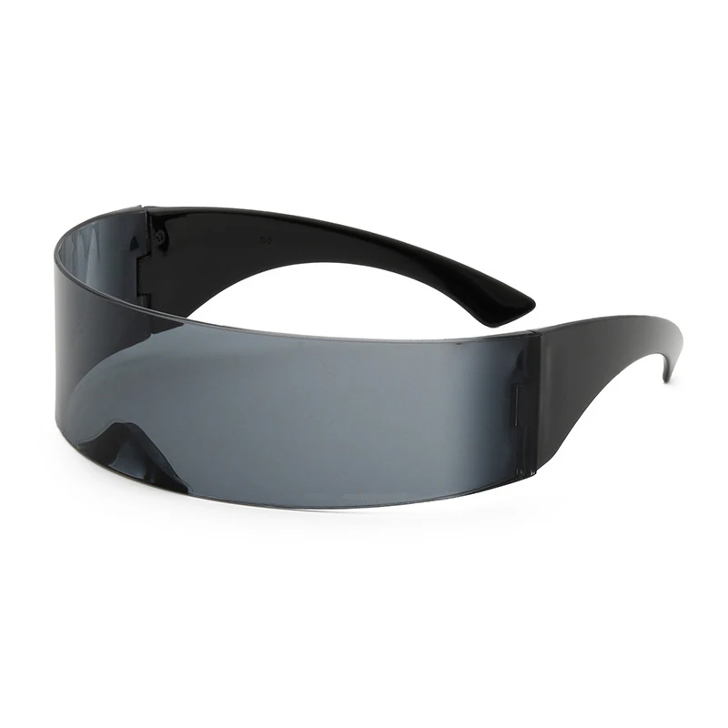 Fashion Unisex Shield Black Sunglasses Futuristic Windproof Visor