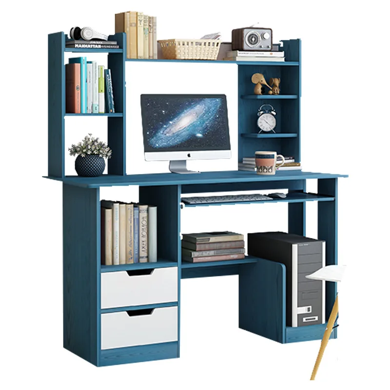 B-type Computer Desktop Desk Home With Bookshelf Student Writing Table ...