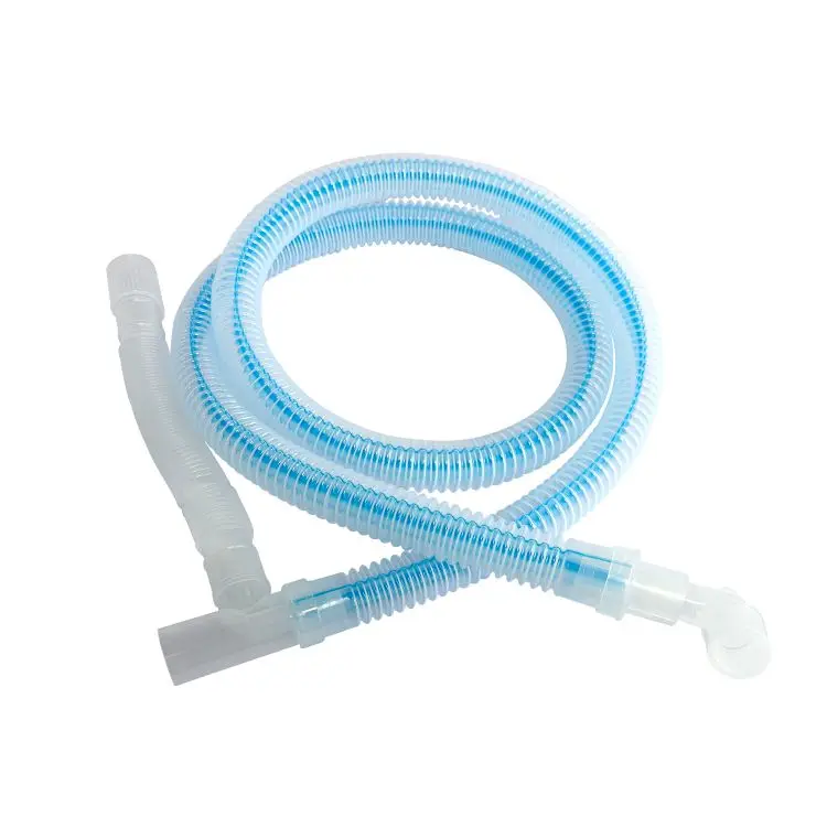 Disposable anesthesia coaxial breathing circuits corrugated and collapsible tube