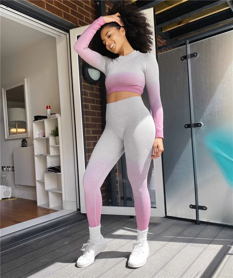 Durable Using Low Price New Dip Apparel Processing Dye Seamless Yoga Pants Leggings Fashion Sports Sets
