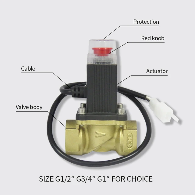 Home Use Gas Safety Device lpg Shut off 12v Solenoid Valve