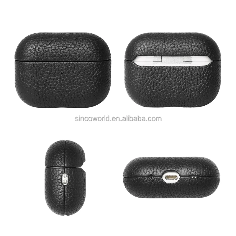 Custom Genuine Leather Material Earbud Case for AirPods GRS Pure Color Bluetooth Wireless Headphone Accessories