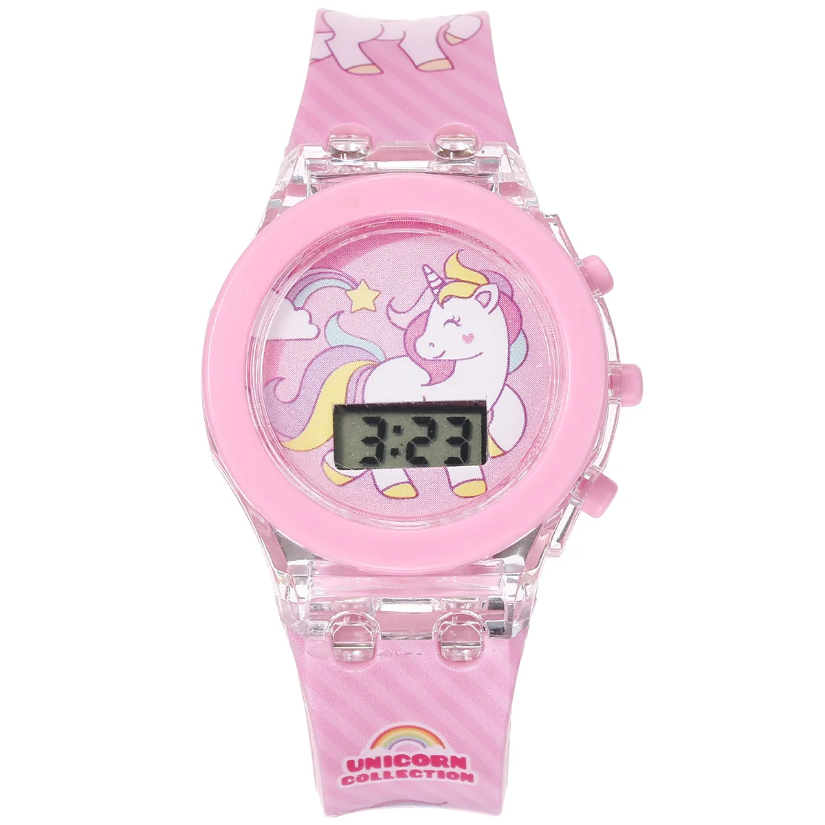 Luminous  Unicorn  Stars Rainbow Bracelet Watch Jewelry Set Best Gifts Sport Animal Shape  Cartoon Watches for Kids