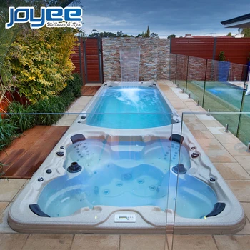 JOYEE China wholesale container 6 8 persons drop in ground dual zone large perfect whirlpool swimming spas outdoor swim spa pool