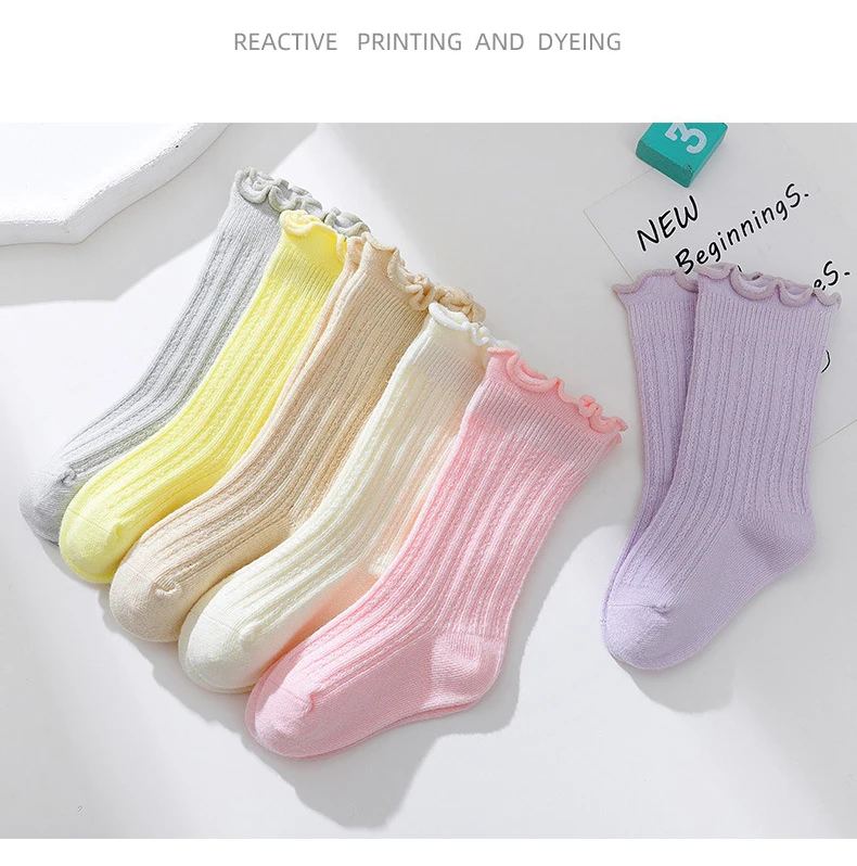 Newest Korean Kids Solid Color Toddler Frilly Ruffle Baby Socks - Buy ...