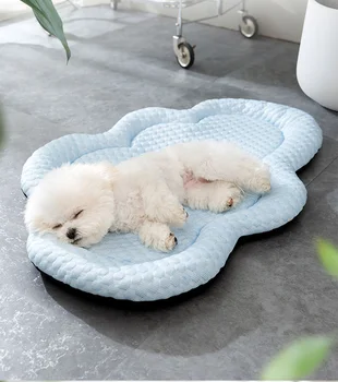 Summer Dog Beds Breathable Mats Pet Ice Pad Cooler Dog Cooling bite-resistant non-sticky detachable machine washable cat nest