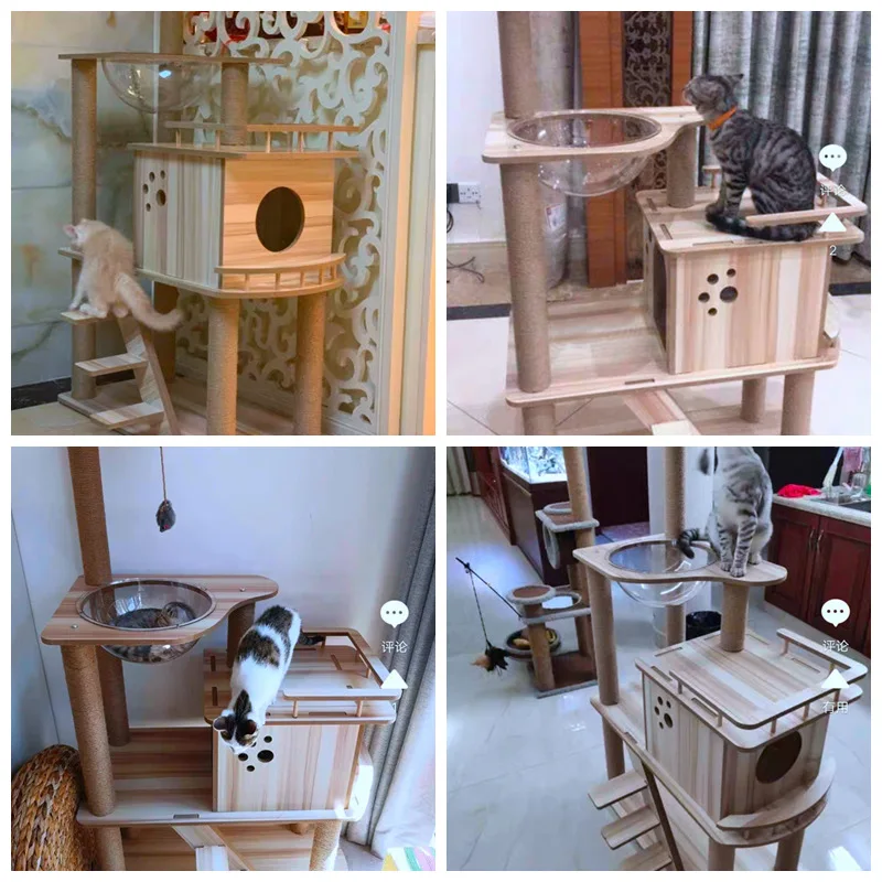 Natural Paradise Cat Tree Condo Tower Cat Furniture For Large Cats